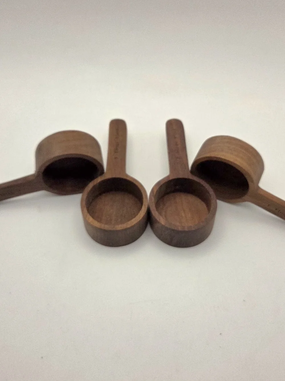 4 Pcs Coffee Wooden Scoop for Canisters Jars 15ml 1 Tablespoon Small Coffee